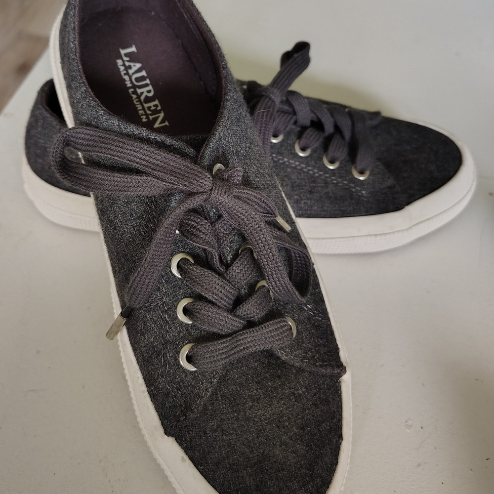 Ralph Lauren Dark Gray Athletic Shoes Wool/Flannel Size 7